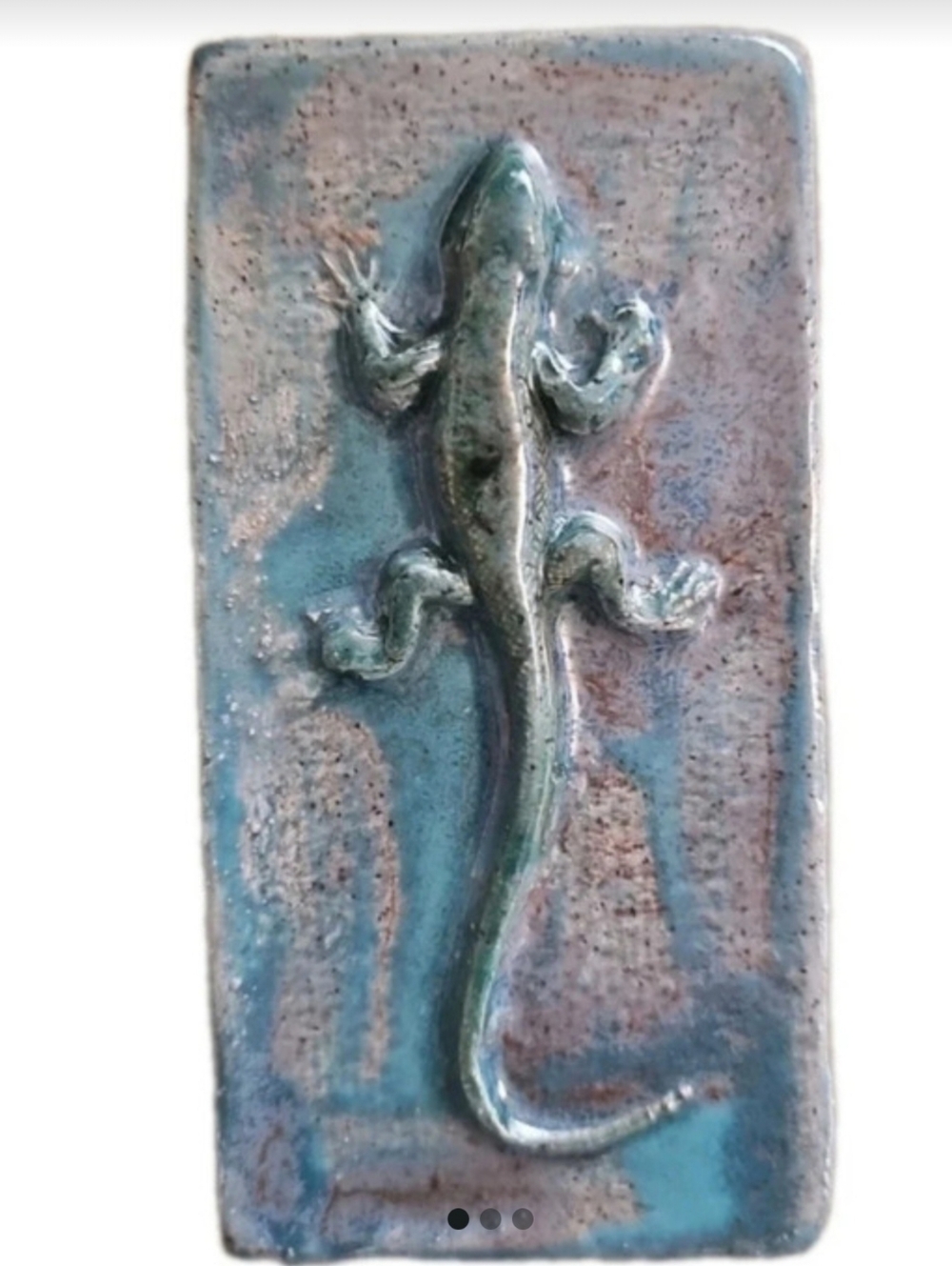 Vintage Fresh Fish Ceramic Studio Art Wall Hanging Salamander Newt Lizard